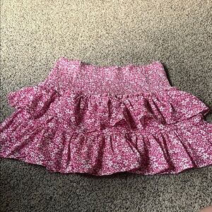 Floral Pink Ruffle Skirt